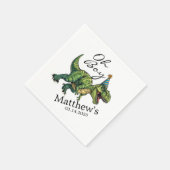 Oh Junge! Niedliche Dinosaur Babydusche Serviette (Ecke)