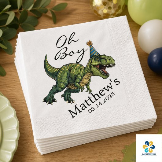 Oh Junge! Niedliche Dinosaur Babydusche Serviette