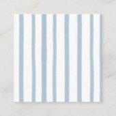 Oh Junge Niedliche Whimsical Blue Stripes Babydusc Begleitkarte (Rückseite)