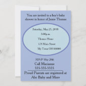 Oh Junge! Oh, Baby! Babyparty Einladung (Rückseite)