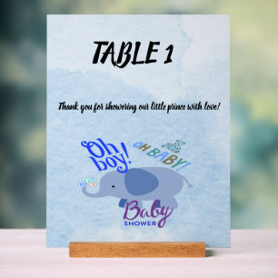 Oh Junge! Oh, Baby! Blue Baby Shower 2-Töne Blue B Acrylschild