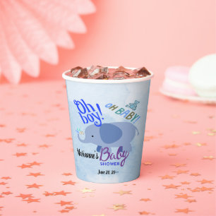 Oh Junge! Oh, Baby! Blue Baby Shower 2-Töne Blue B Pappbecher