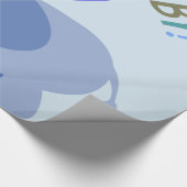 Oh Junge! Oh, Baby! Blue Elephant Baby Dusche Geschenkpapier (Ecke)