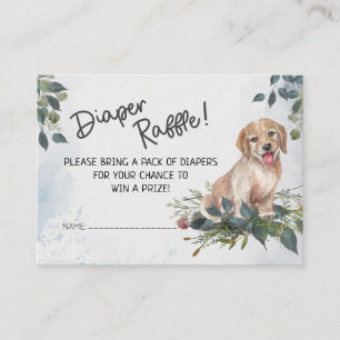 Oh Junge! Puppy Watercolor Diaper Begleitkarte