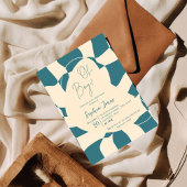 Oh Junge! Retro Checked | Gingham | Babydusche Einladung