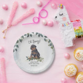 Oh Junge! Rottweiler Puppy Dog Custom Baby Shower Pappteller (Party)