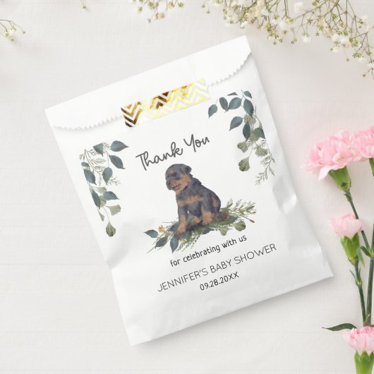 Oh Junge! Rottweiler Puppy Watercolor Babydusche Geschenktütchen (Versiegelt)