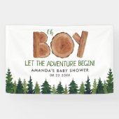 Oh Junge - Rustikale Boy Woodland Babydusche Banner (Horizontal)