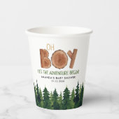 Oh Junge - Rustikale Boy Woodland Babydusche Pappbecher (Vorderseite)