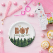 Oh Junge - Rustikale Boy Woodland Babydusche Pappteller (Party)