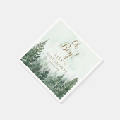 Oh Junge rustikale Pine Tree Forest Baby Dusche Serviette (Ecke)
