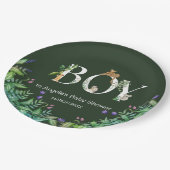 Oh Junge Safari Animal Jungle Green Baby Dusche Pappteller (Schrägansicht)