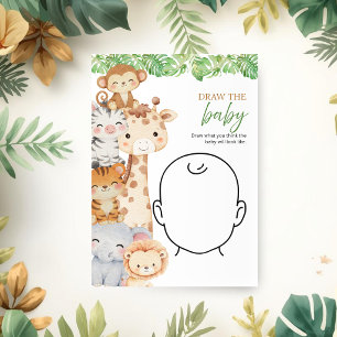 Oh Junge! Safari-Baby-Party Zeichne das Baby Spi Einladung