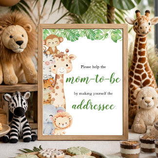 Oh Junge! Safari Baby Shower | Umschlag-Station Sc Poster