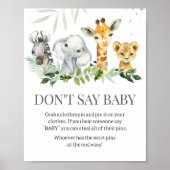 Oh, Junge Safari Babydusche Sage nicht Baby Poster (Vorne)