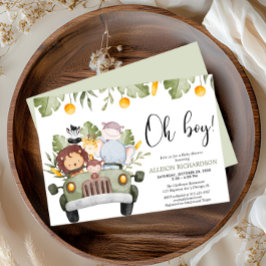 Oh Junge Safari Dschungeltiere Junge Dusche Einladung