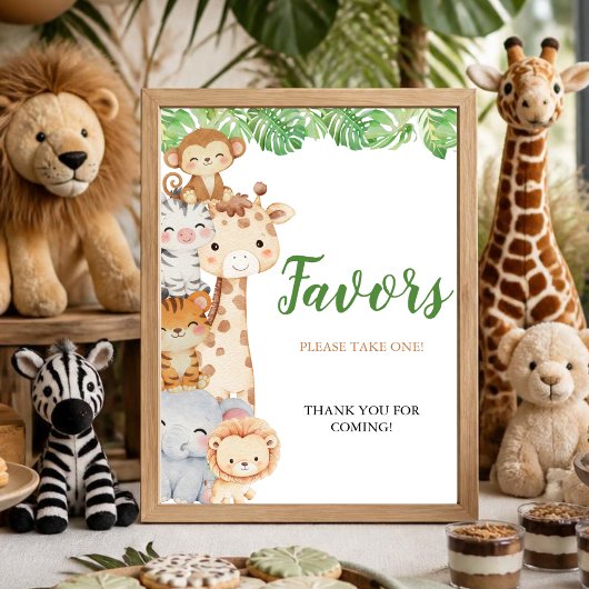 Oh Junge! Safari Dusche | Geschenke-Tischschild Poster