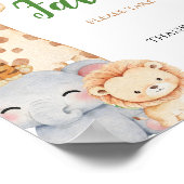 Oh Junge! Safari Dusche | Geschenke-Tischschild Poster (Ecke)