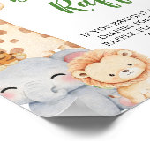 Oh Junge! Safari Dusche | Windel Raffel Tischschil Poster (Ecke)