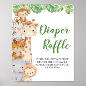 Oh Junge! Safari Dusche | Windel Raffel Tischschil Poster (Vorne)