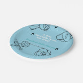 Oh, Junge sprinkle Es ist eine Baby-Dusche. Pappteller (Schrägansicht)