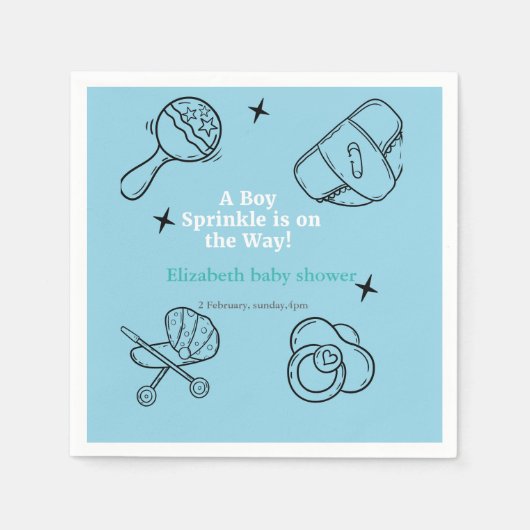 Oh, Junge sprinkle Es ist eine Baby-Dusche. Serviette (Vorderseite)