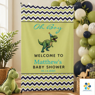 Oh Junge! Süße Dinosaurier-Baby-Party Banner