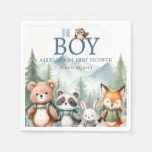 Oh Junge Süßes Waldtier Wanderjunge Baby-Party Serviette (Vorderseite)