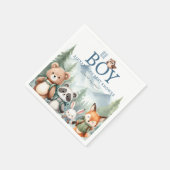 Oh Junge Süßes Waldtier Wanderjunge Baby-Party Serviette (Ecke)