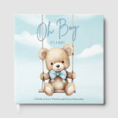 Oh Junge Teddybär Baby Shower Erinnerungen Gästebuch (Vorderseite)