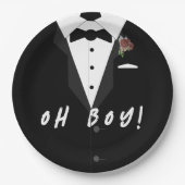 Oh Junge! Tuxedo Favor Box Pappteller (Vorderseite)