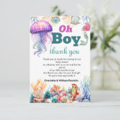 Oh Junge unter dem Meer Babydusche Dankeskarte (Stehend Vorderseite)