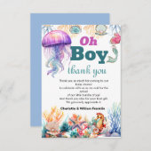 Oh Junge unter dem Meer Babydusche Dankeskarte (Vorne/Hinten)