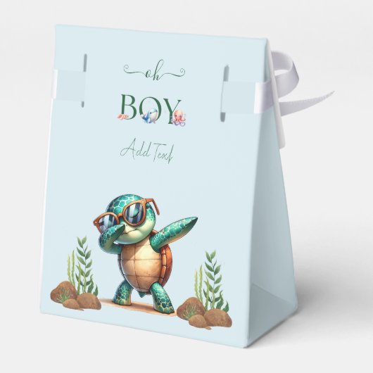 Oh Junge unter dem Meeresschildkröten-Party Geschenkschachtel (Rückseite)