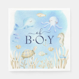 Oh Junge unter dem Sea Baby Shower Paper Napkins Serviette