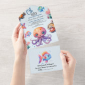 Oh Junge unter der Meeresdusche All In One Einladung (Abreißen)