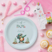 Oh Junge unter der Meeresschildkrötendusche Pappteller (Party)