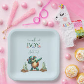 Oh Junge unter der Meeresschildkrötendusche Pappteller (Party)