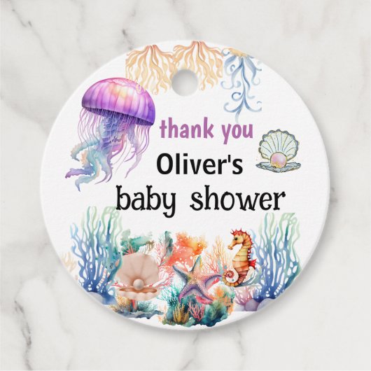 Oh Junge unter der Quallendusche Geschenkanhänger (Vorderseite)