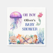 Oh Junge unter der Quallendusche Serviette (Vorderseite)