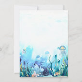 Oh Junge unter Wasser Niedliche Whale Ocean Babydu Einladung (Rückseite)