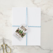 Oh Junge: Waldbaumtypografie Bärendusche Geschenkanhänger (Mit Garn)