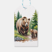 Oh Junge: Waldbaumtypografie Bärendusche Geschenkanhänger (Rückseite)