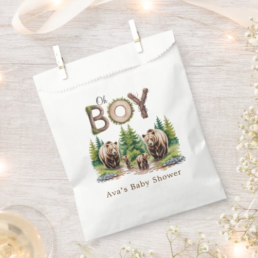 Oh Junge: Waldbaumtypografie Bärendusche Geschenktütchen (Ausgeschnitten)