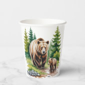 Oh Junge: Waldbaumtypografie Bärendusche Pappbecher (Rückseite)