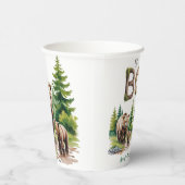 Oh Junge: Waldbaumtypografie Bärendusche Pappbecher (Rechts)