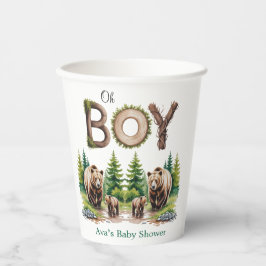 Oh Junge: Waldbaumtypografie Bärendusche Pappbecher