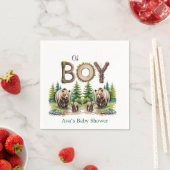 Oh Junge: Waldbaumtypografie Bärendusche Serviette (Beispiel)