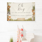 Oh Junge Wasserfarbe Rustikale Wald Baby Shower Banner (InSitu)