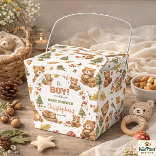 Oh Junge Wasserfarbe Wald Bär Baby Shower Geschenkschachtel